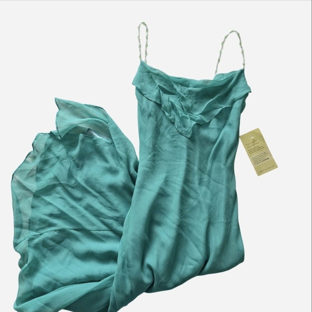 Laundry By Shelli Segal Aqua Draped Dress